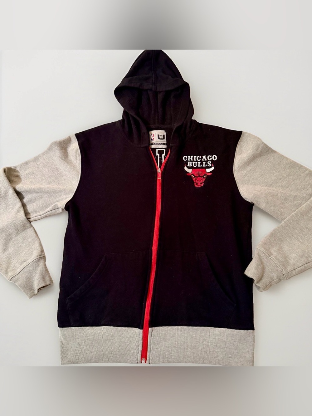 Vintage Chicago Bulls NBA Full-Zip Jacket M Black Red White Basketball
